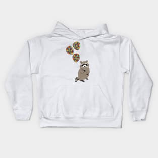 Autism Awareness Raccoon Kids Hoodie